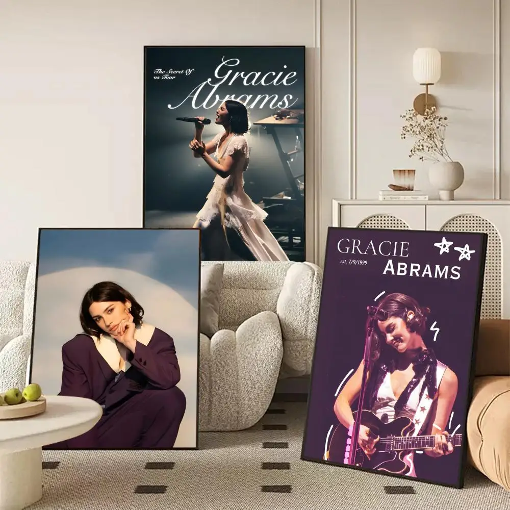 Singer G-Gracie A-Abrams Poster Waterproof Self-Stick Wall Art Stickers, Removable Wall Decor for Living Room and Bedroom