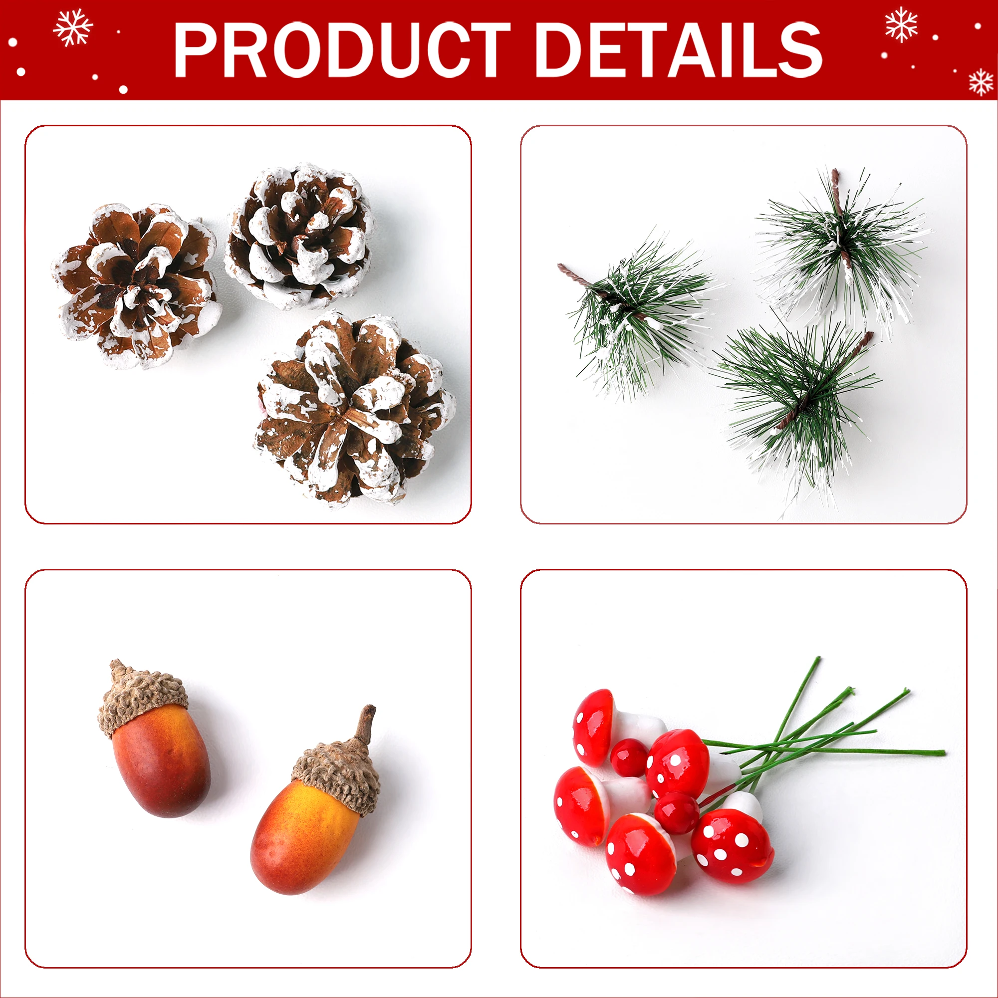 112Pcs Christmas Wreath Making Kit for Christmas Wreath Decorations, Tree, Home Holiday Decorations, DIY Crafts