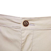 2021 Nouvel été 100% Coton Solide Short Hommes Shorts pour hommes à taille élastique sociale d'affaires décontractées de haute qualité Short de plage 10 couleurs 4