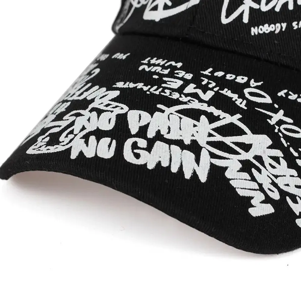 Quick Dry Baseball Caps Letter Geometry Printing UV Protection Sunscreen Hat Hip Hop Colorful Graffiti Print Sun Hat Summer