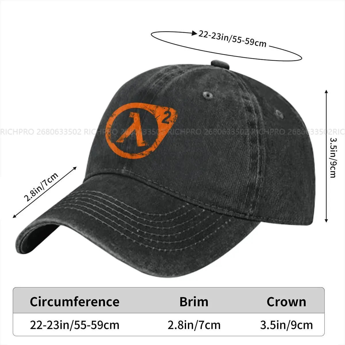 HL2 Orange Baseball Caps Peaked Cap Half Life Game Sun Shade Hats for Men