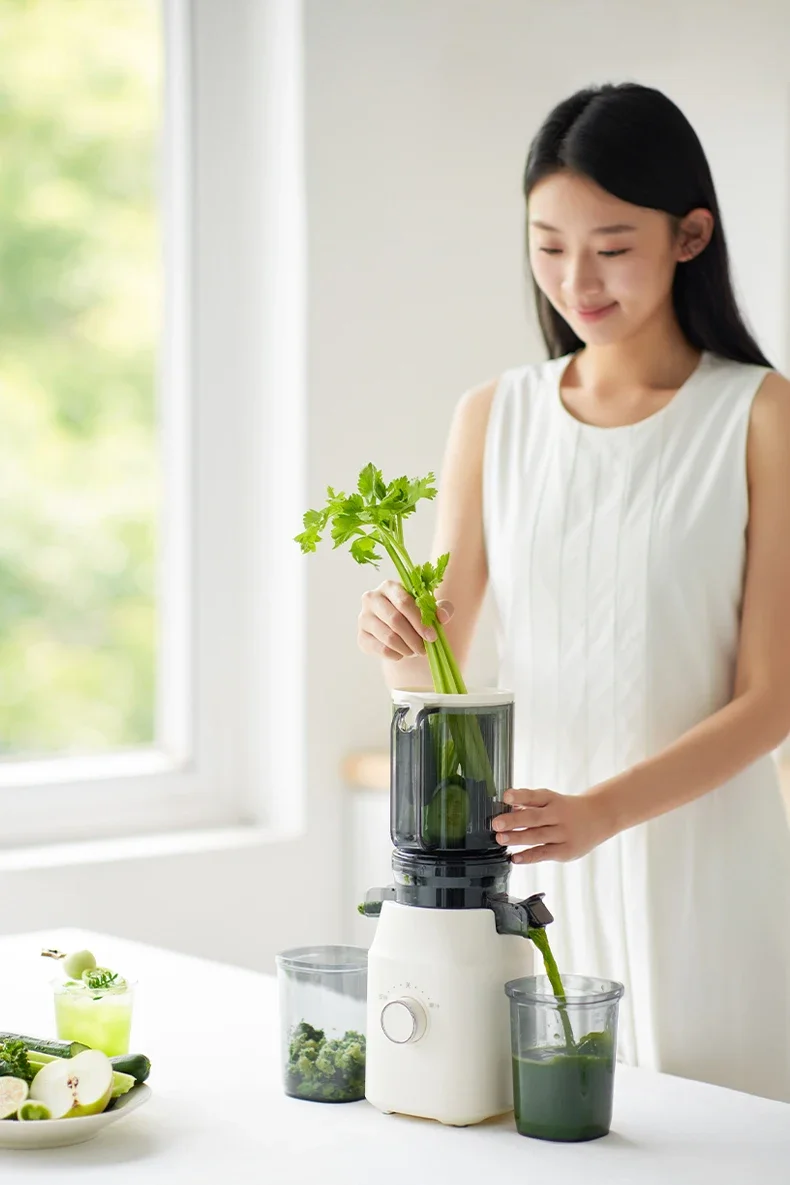 Бытовая мгновенная соковыжималка Olayks: автоматическая шлаковая сепарация сока, медленно измельчение сока большого диаметра