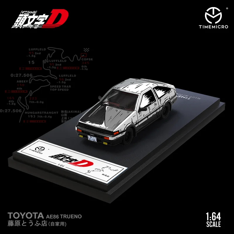 TIME MICRO 1:64 AE86 & RX-7 إصدار كرتوني نموذج سيارة معدني لجمع الهدايا