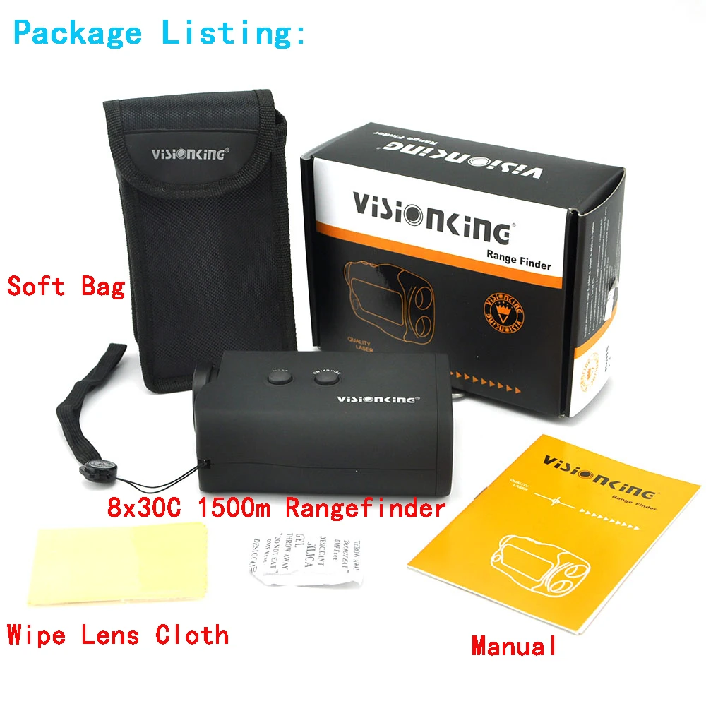 Visionking المحمولة 8x30 ليزر Rangefinder LCD 1500 متر مقياس مسافات 7 °   مجال الرؤية FMC الصيد التكتيكي في الهواء الطلق جولف أحادي العين