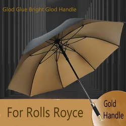 For Rolls Royce Luxury Fully Automatic Rain Shine Long Handle Gold Glue Golden Handle Umbrella