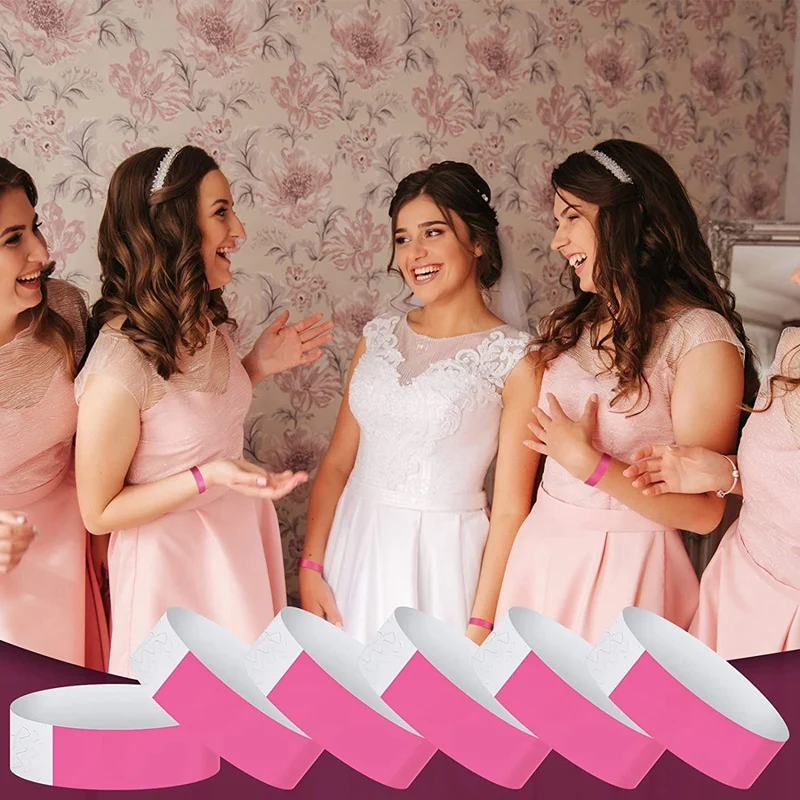 네온 이벤트 손목 밴드, 다채로운 방수 종이, 600 팩