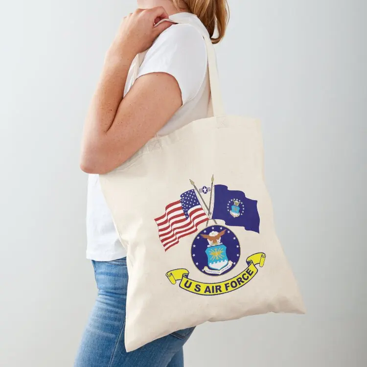 

U. S & Air Force Crossed Flags Tote Bag Gift bags sacs de shopping Women's shopper shopping bag logo