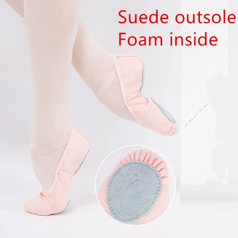 Chaussures de danse de Ballet en toile extensible, pantoufles à semelle souple fendue, tissu élastique de ballerine en coton, entraînement du ventre, exercice de Yoga, de Jazz