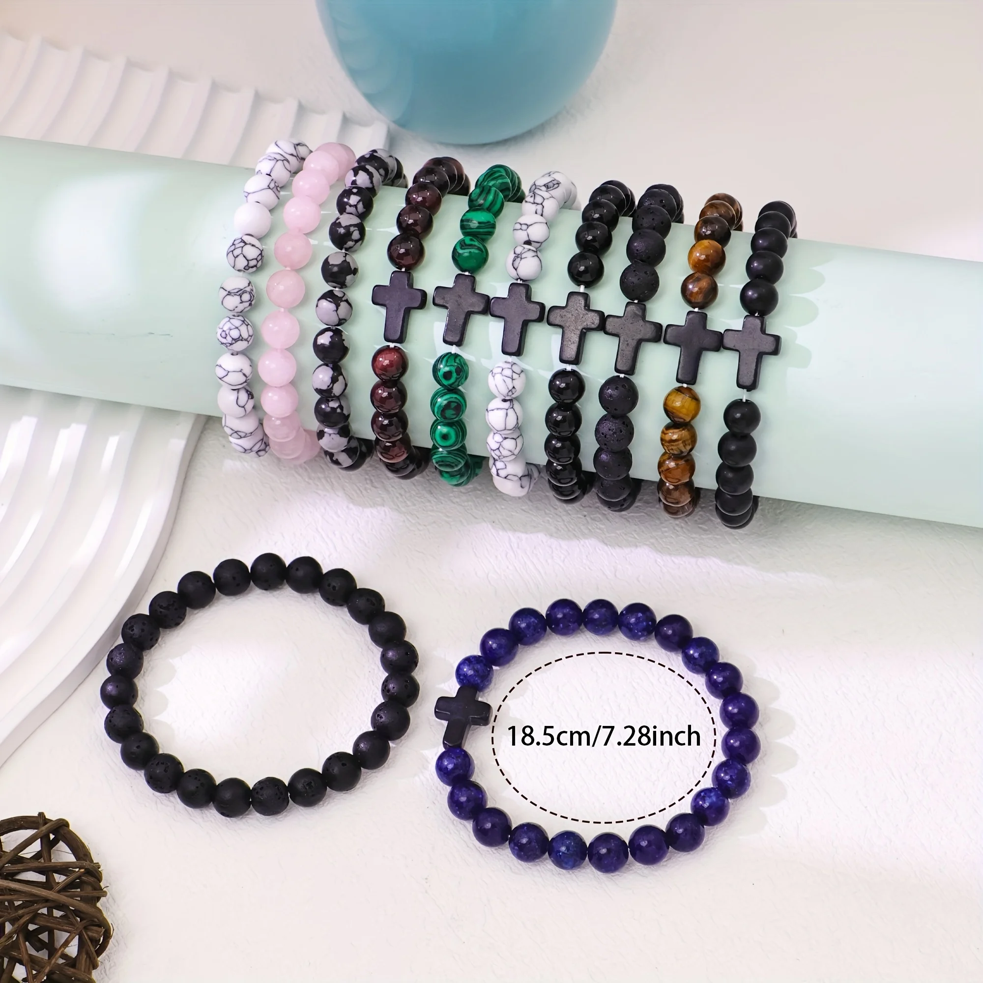 

Браслет из молитвенных бусин из натурального камня — четки из дерева гематита и оникса для мужчин и женщин, украшения для йоги и медитации