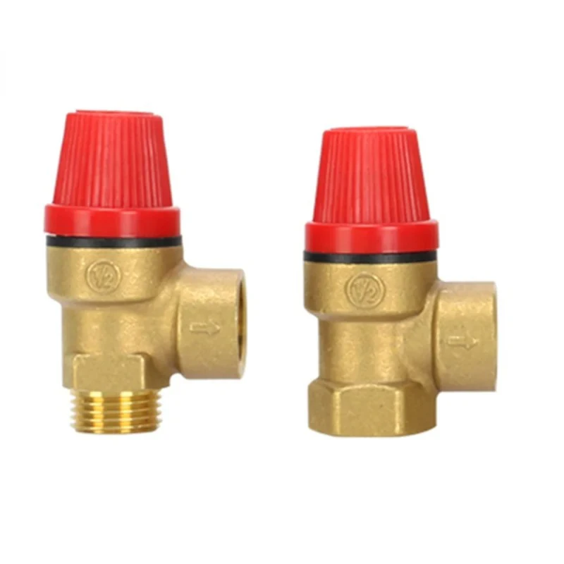 

1/2" 3/4" Brass Safety Valve Drain Relief Switch For Solar Water Heater Inner & Outer Wire Brass Safety Valve