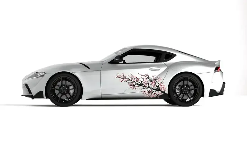 Car Decal, Sakura Branch, Side Cars Decal, Car-Stickers, Car-Livery