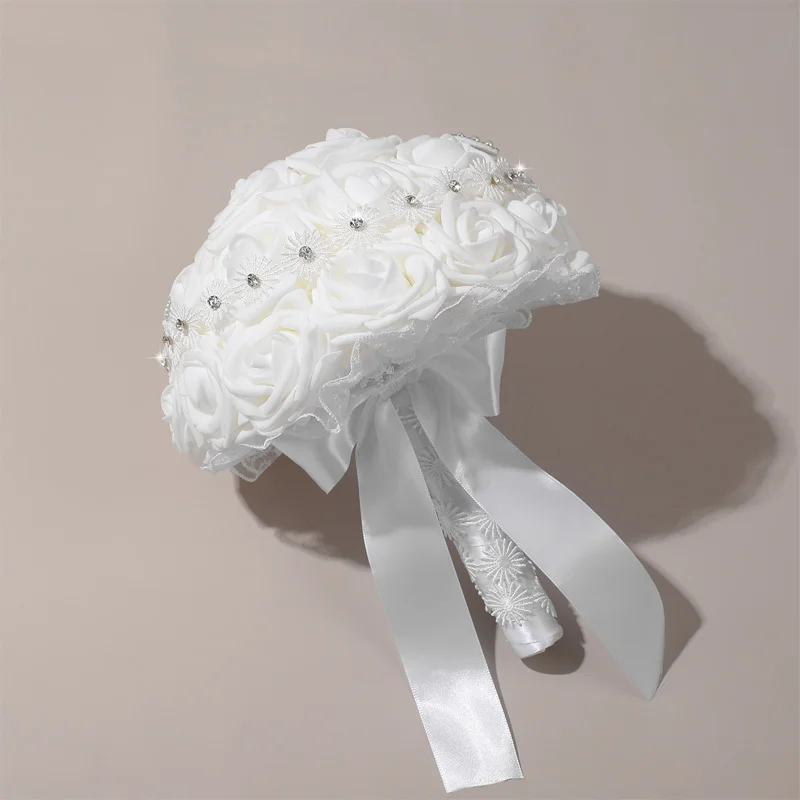 Beautiful Wedding Bouquet Bridal Bridesmaid Flower wedding bouquet artificial flower bouquet white bridal bouquets image 2