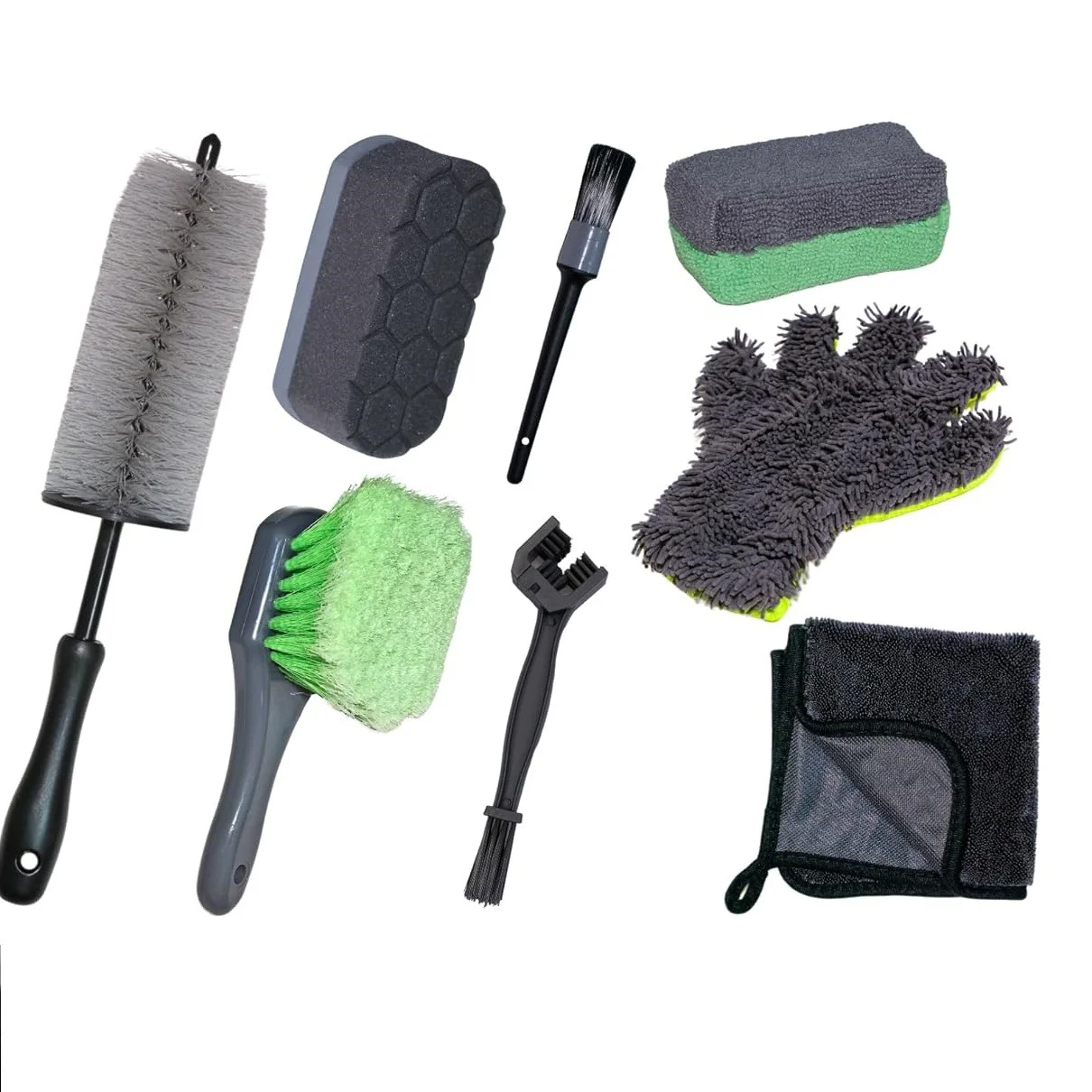 8-Piece Motorcycle Detailing Brush & Cloth Cleaning Kit product image