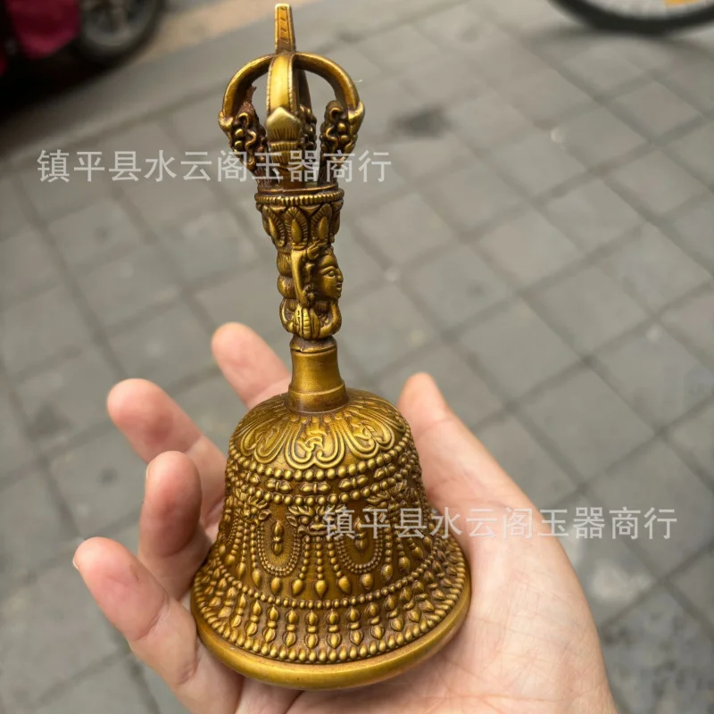 Brass Shaker Vajra Bell Five-Pronged Vajra Bell Vajra Mallet Copper Bell Craft Vajra Bell Shaker Bell Daoist Craft