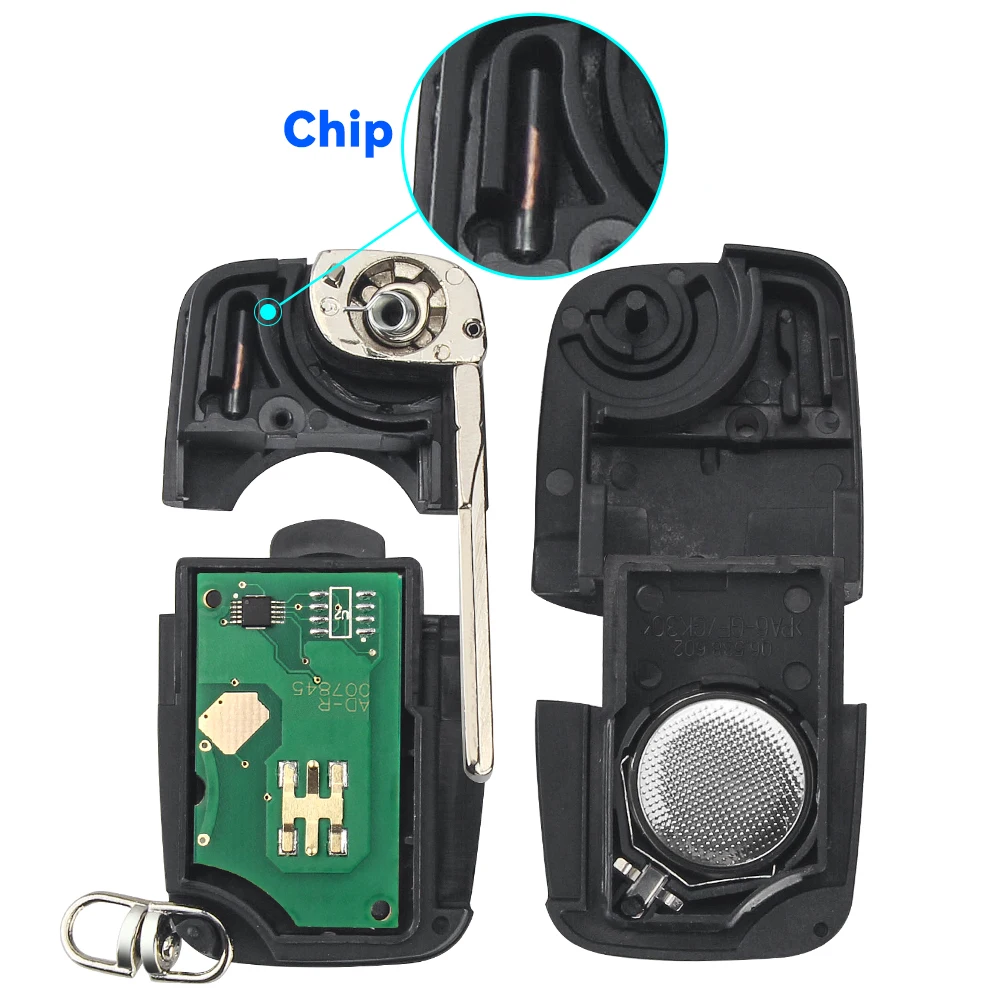 KEYYOU Remote Car Key For Audi A3 A4 A6 A8 B5 TT RS4 Quattro 1994 - 2004 Old Models 433Mhz ID48 Chip HU66 Blade Flip3 Buttons