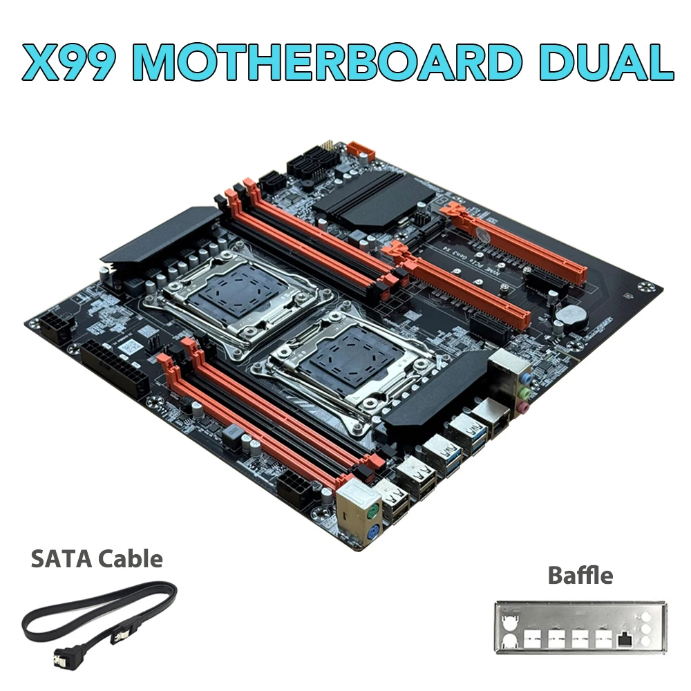 

MLLSE X99 Motherboard Dual CPU LGA 2011-3 Socket Desktop Mainboard C612 Chip Support USB3.0 SATA3 DDR4 M.2 NVME Intel Xeon Kit