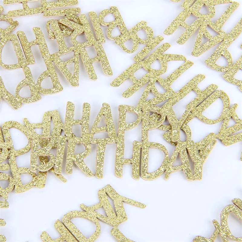 Happy Birthday Gold Glitter Confetti Table Scatter Confetti Decorations for Baby Shower Birthday Party