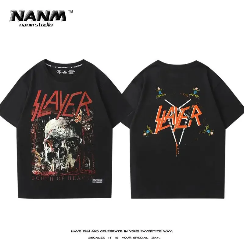 

Slayer Band, Street - inspired, Hip Hop/Rock/Metal/Rap, Street Culture, Cotton 2025 T - shirt, Loose Casual T, Unisex