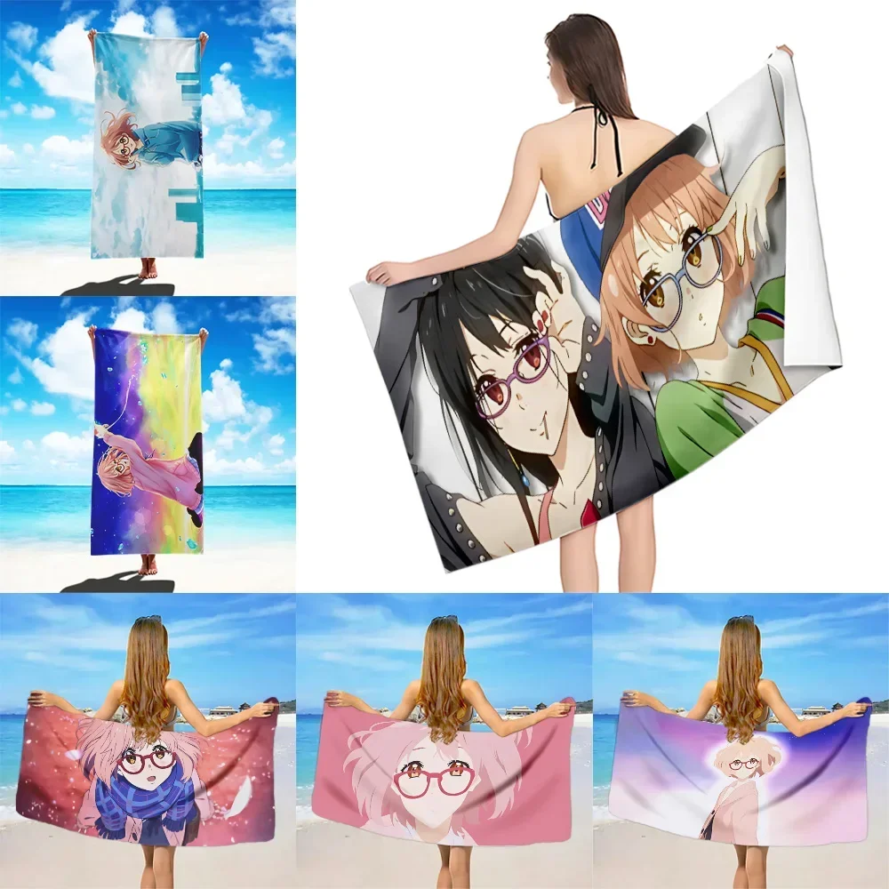 Japanese Anime Beyond The Boundary Beach Towel Microfiber Sand Free Quick Dry Soft Sandproof Pool Towels Gift for Women Travel