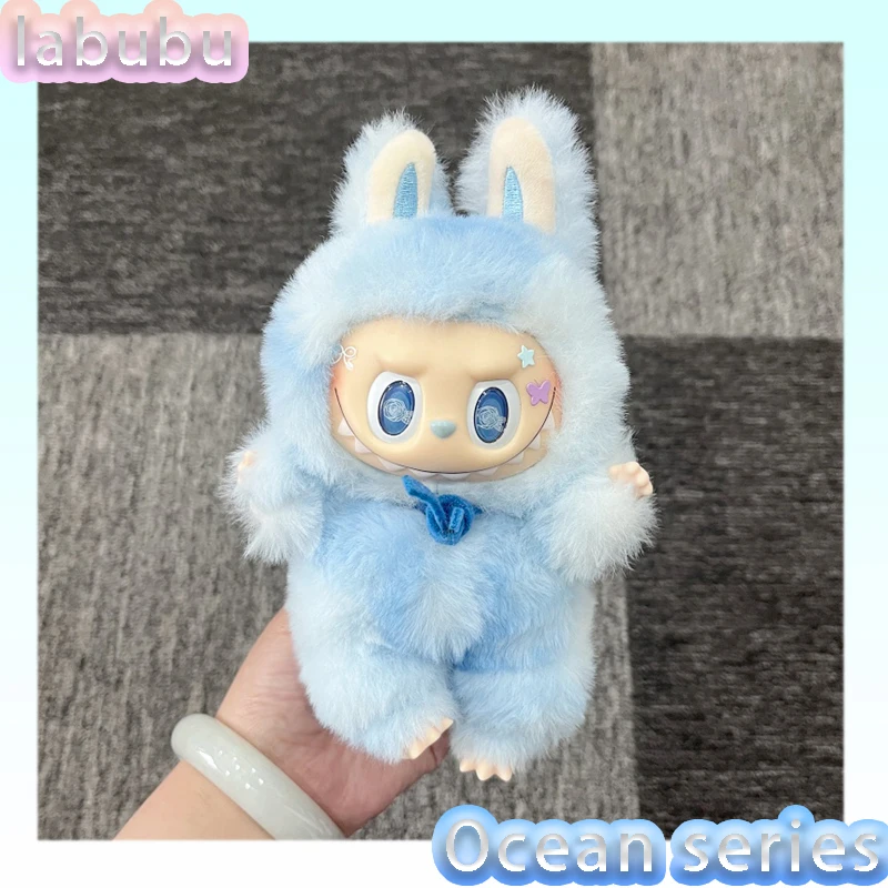 

Новая виниловая плюшевая кукла серии Labubu Ocean Puff со сменным голубым градиентом, модная игровая подвеска на складе, изысканная брошь