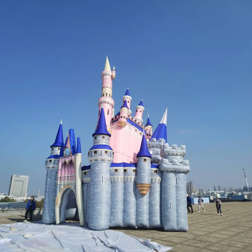 Giant Inflatable Castle Air Blow Fairy Tale Lifelike Tower Music Play Kids Party Decoration Props for Event Advertising