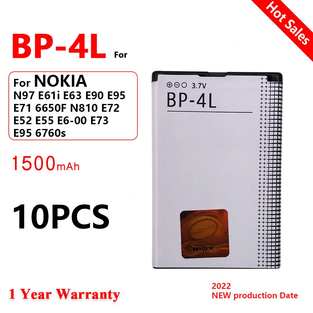 BP-4L Rechargeable Battery For Nokia N97 E61i E63 E90 E95 E71 6650F N810 E72 E52 E55 E6-00 E73 E95 6760s Battery BP4L 1500mAh