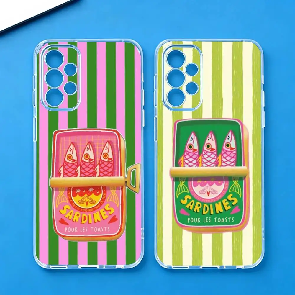 Sardines Canned  Phone Case For Samsung S25,S24,S21,S22,S23,S30,Ultra,S20,Plus,Fe Transparent Cover