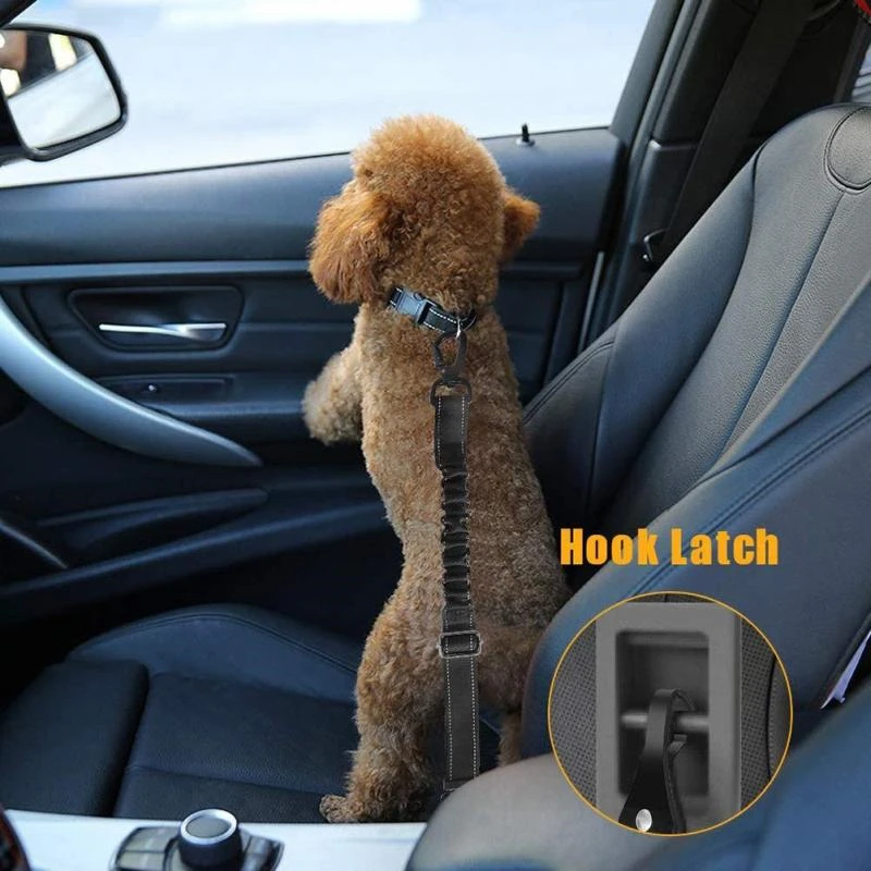2 Stück Hunde-Sicherheitsgurt Fürs Auto – Verstellbar, Reflektierend, Mit Elastischem Puffer, Nylon