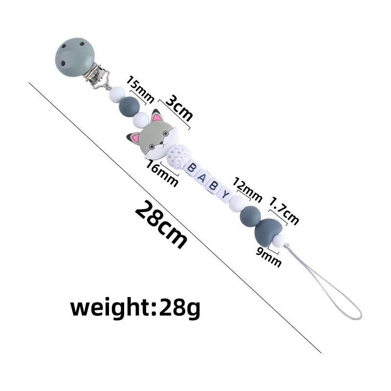 Clips de sucette pour bébé, dessin animé, nom personnalisé, jouets de dentition en Silicone, porte-tétine pour nourrissons, chaîne à Clip, accessoires pour bébé, nouveau