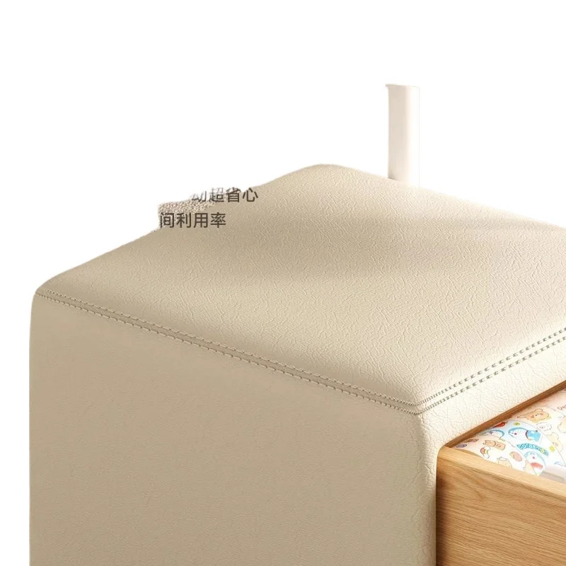 Multifunctional Living Room Storage Ottoman with Casters for Sofa Footrest Entryway Shoe Changing Bench Home Storage Stool
