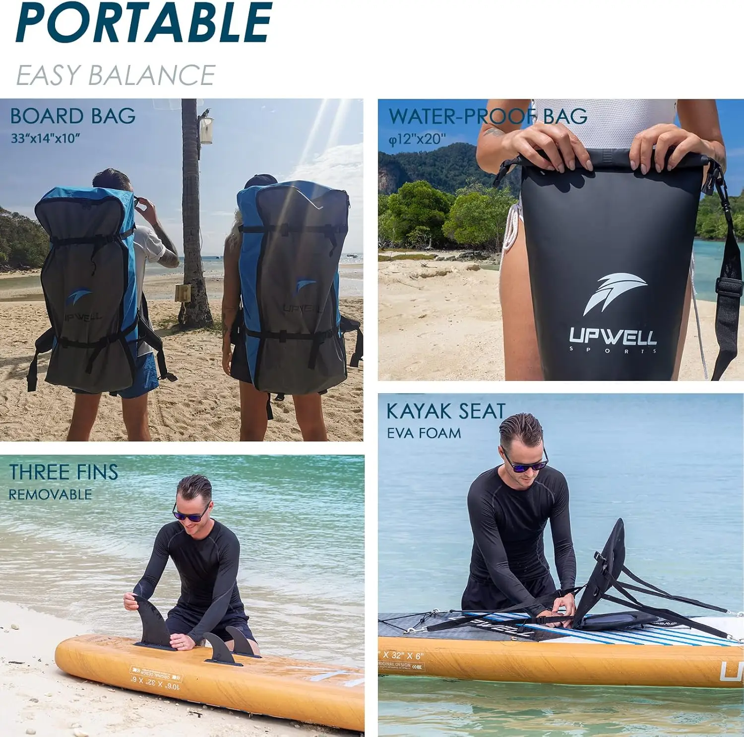 11 '/10'6 "aufblasbares Stand-Up-Paddle-Board mit sup-Zubehör, rutsch festes Komfort deck für Jugendliche und Erwachsene