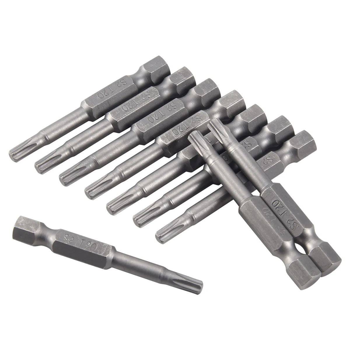 Vástago hexagonal de 6,3mm, punta magnética T20, puntas de destornillador Torx, 10 piezas