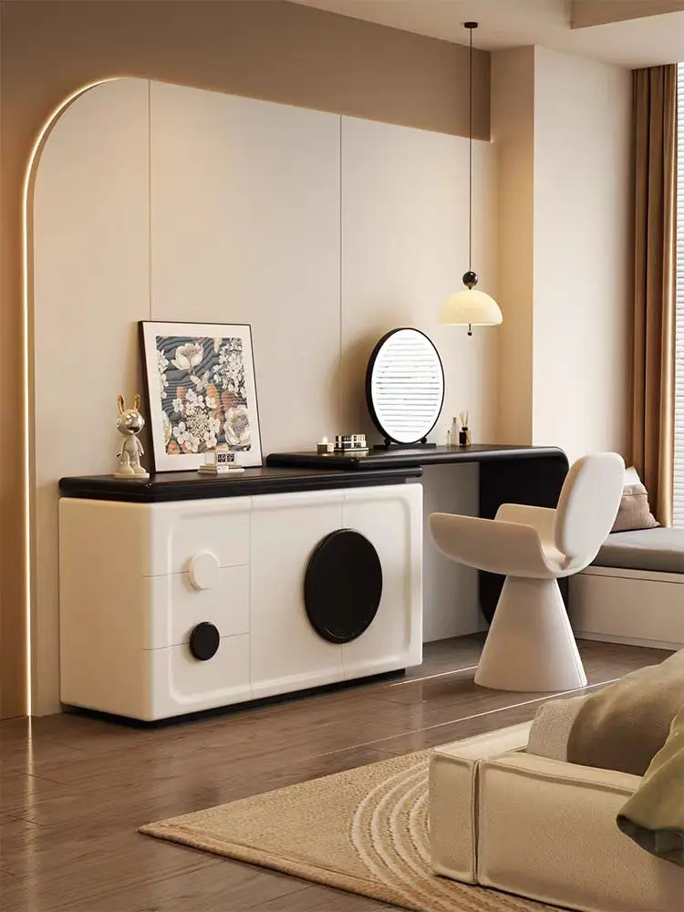 #￥Simple Modern High-End Modern Simple Bedroom Dressing Table Nordic Model Expandable Storage Vanity Table Dresser