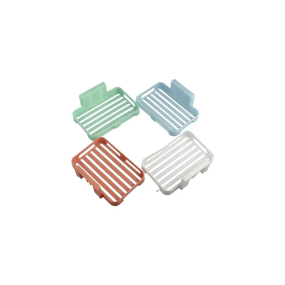Plastic Creative Wall Mounted Draining Bathroom Container Organizer Storage Rack Soap Holder Soap Dishes