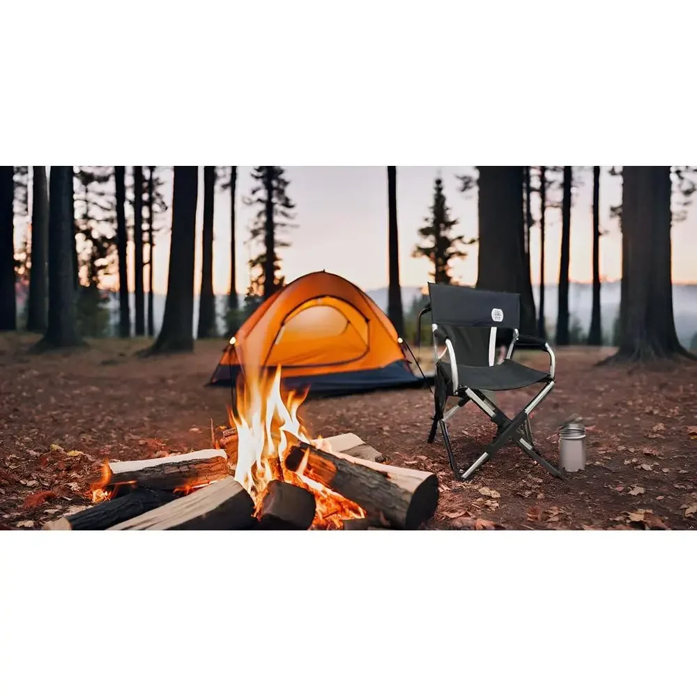 Lightweight Collapsible Camping Chair with Carry Bag, Portable for Outdoors, Sports, Beach & Fishing, Supports 250lbs
