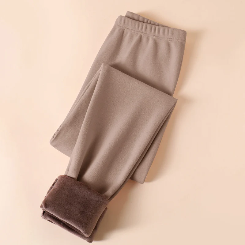 Herbst Winter Verdicken Fleece Leggings Frauen Einfarbig Tragen-Beständig Kalten Leggings für Frau Elastische Taille Abnehmen Leggings