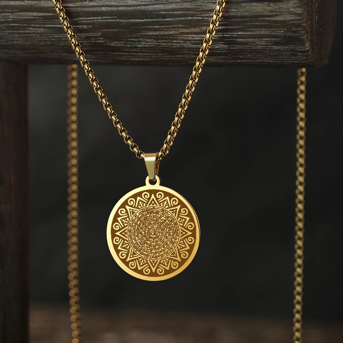 CHENGXUN Asmaulhusna (Names of Allah) Islamic Round Men's Necklace Hip Hop Jewelry Gift for Women