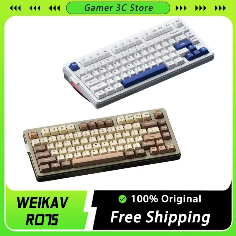 

Weikav Ro75 Mechanical Keyboard Kit Wired Aluminium Alloy Rgb Qmk/Via Quick Dismantling Structure Custom Keyboard For Accessory