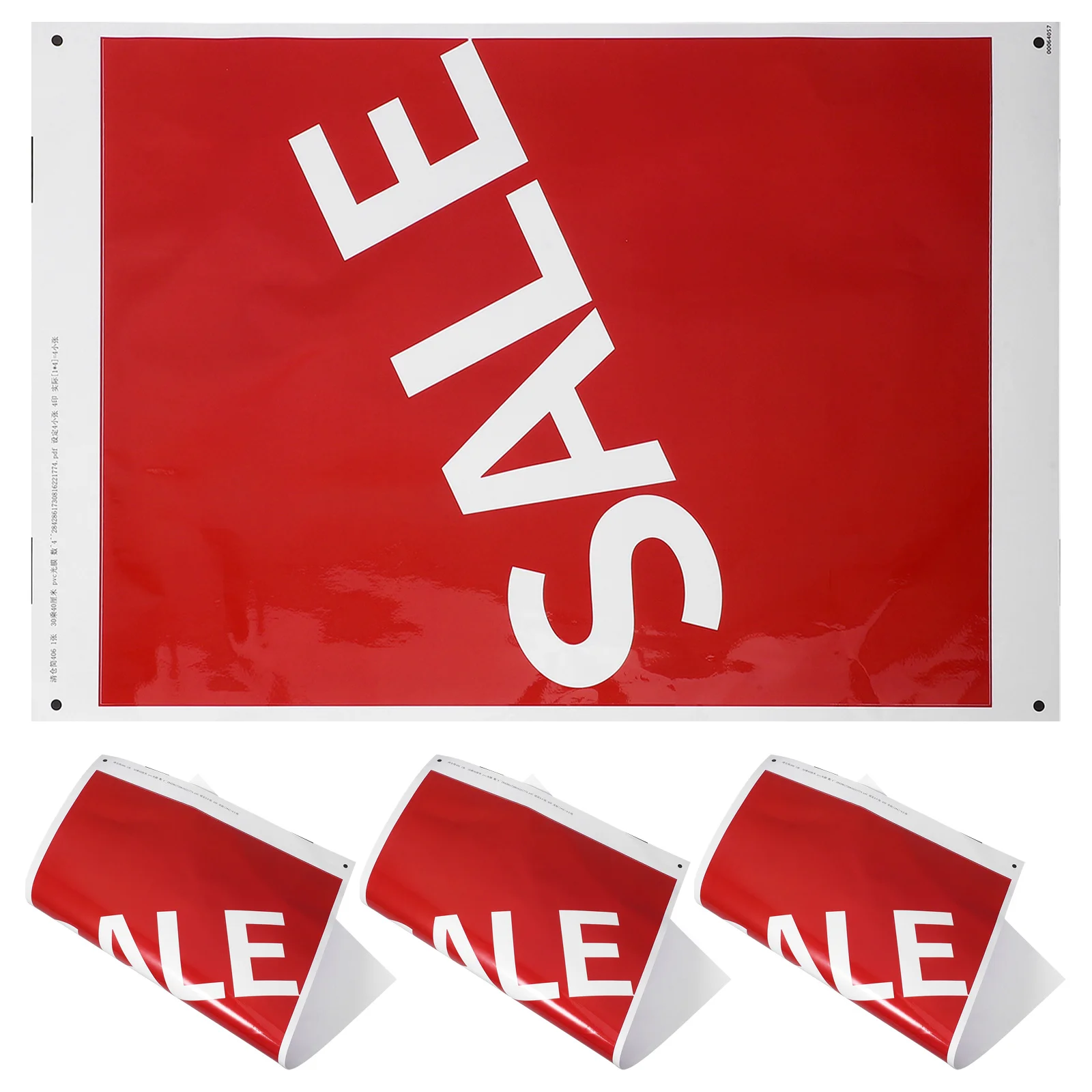 

4pcs Sale Stickers Self Adhesive Waterproof Store Sign Window Wall Display Decals Indoor Outdoor Advertising Promotion Folder