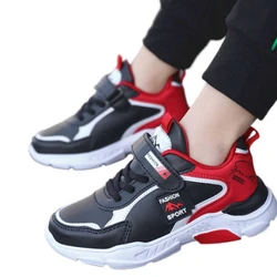 Children's Sports Shoes Autumn Winter Leather Boys' Gym Shoes 7-12 School Students Middle Tenis Versatile Casual Running Sneaker