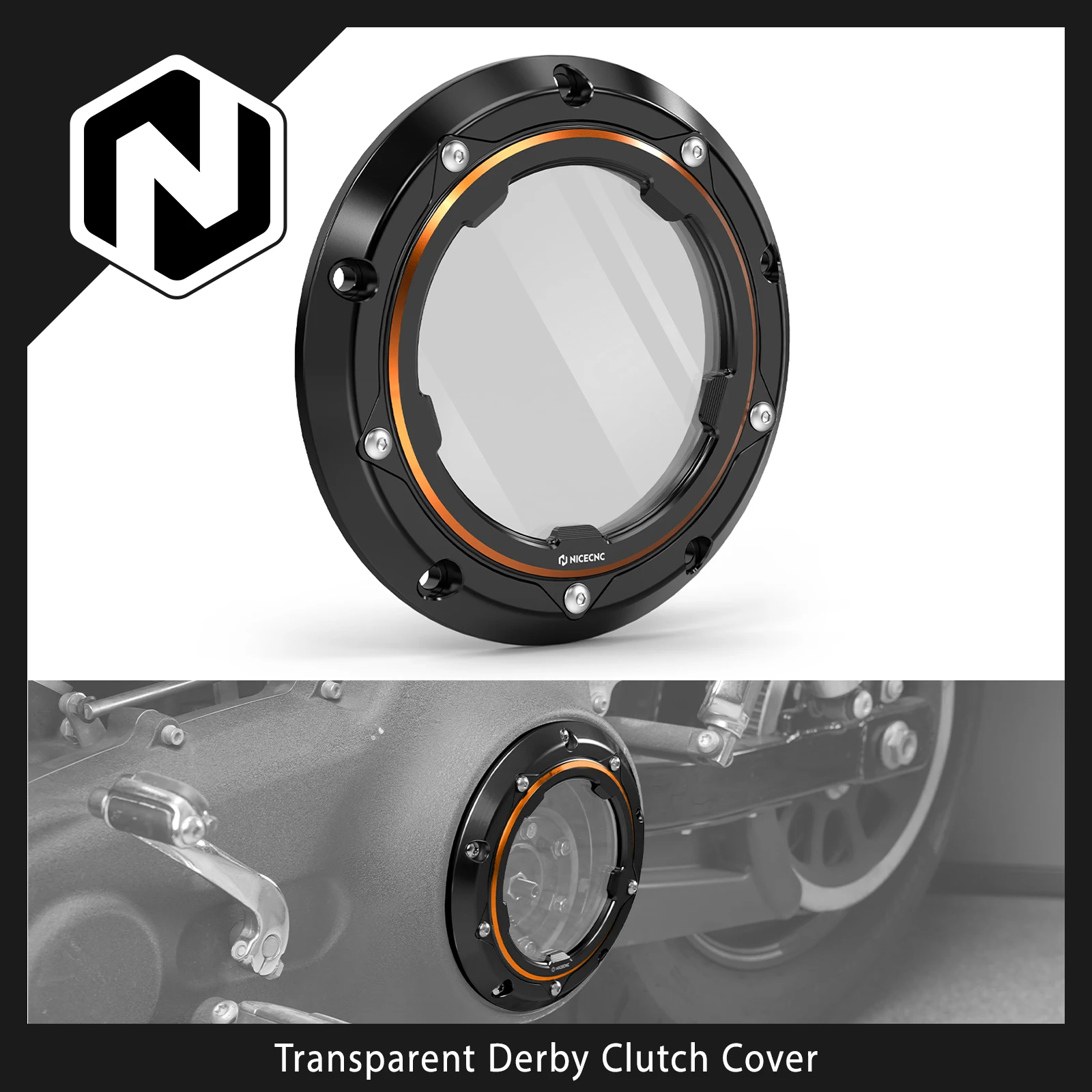 

Transparent Derby Clutch Cover For Harley Dyna Street Bob FXDB/Low Ride Fat Bob Street Glide FLHX Road Glide FLTR Road King FLHR