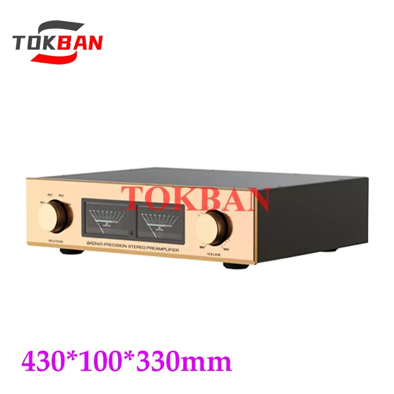 

Tokban 430*100*330mm Accuphase C-245 Aluminum Preamplifier Chassis Enclosure Vu Meter DIy HIFI Amp Case Shell