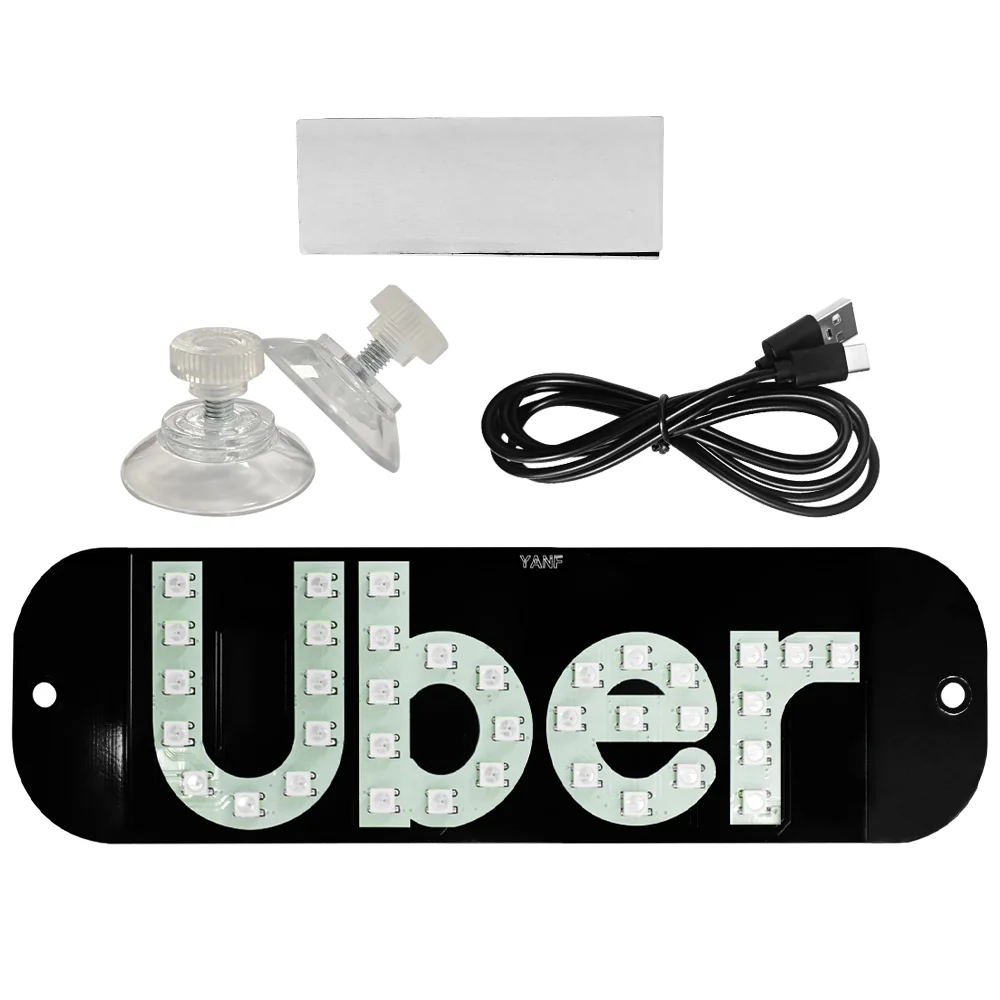 Christmas Atmosphere Light for UBER Cars LED Sign Light Colorful UBER Logo Light Halloween LED Atmosphere Lamp Warning Lamp RGB