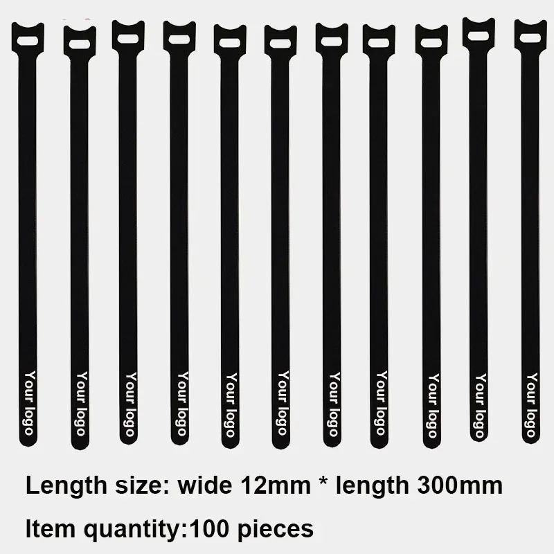 100pcs/lot 300mm Personalized logo  cable ties  Belt Bundle Wire Line Strap cord