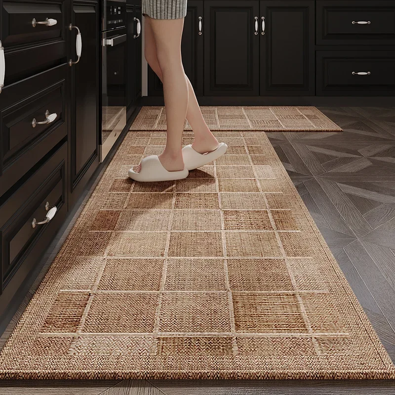 Japanese Kitchen Mat Long Rug Absorbs Water and Oil, Quick-drying, Non-slip Floor Mats, Anti-fall and Dirt-resistant Doormat