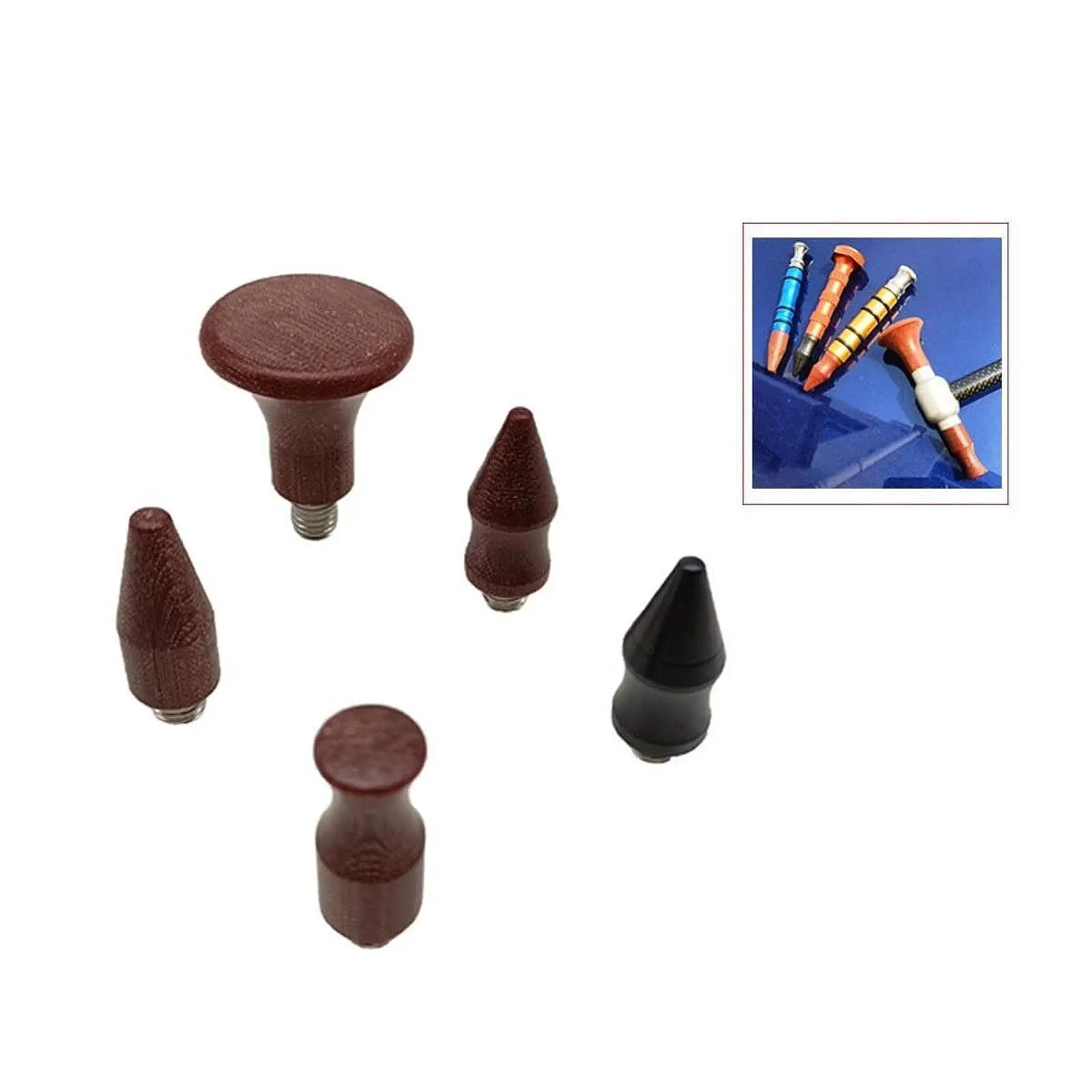 

5 шт., инструменты для ремонта вмятин без покраски, резьба M8, замена стучащих головок, насадки для удаления вмятин, съемник вмятин, ручной инструмент для нарезания