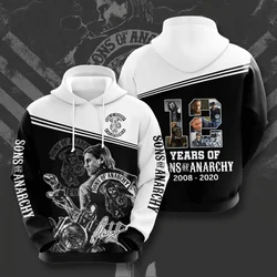 New Gothic Vintage Sons of Anarchy Pattern Hoodies 3D Print Man Women Tracksuit Pullovers Street Harajuku Men Hoodie Y2k Clothes
