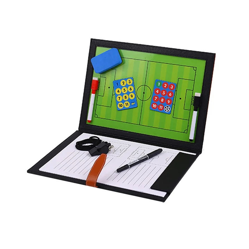 

A64T-Coaching Board, складная футбольная тактическая доска, магнитный футбольный тренер, командная тренировка, тарелка, книга