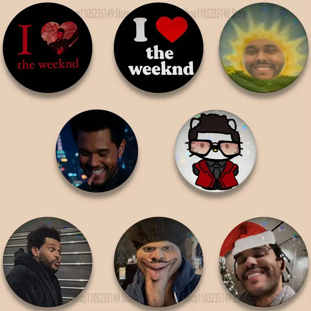 T-The Weeknd 58mm Cartoon Badge Stage Brooches on Backpack Clothes Handmade Round Enamel Pins for Jewelry Gift Bag Accessory