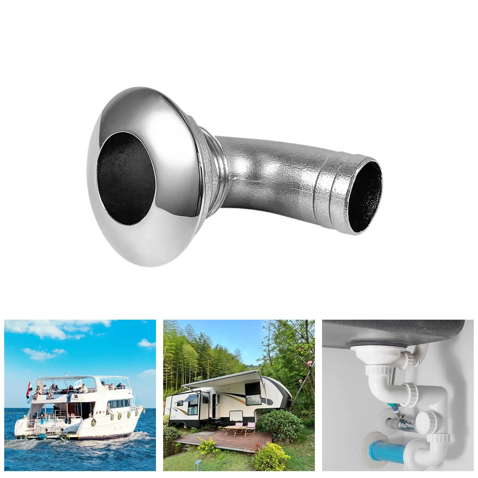 RV Boat Elbow Outlet Boat Deck Drain Boat Plumbing Fittings Supplies Easy to Install Tool Parts for Yacht Boats Marine Ship Rvs